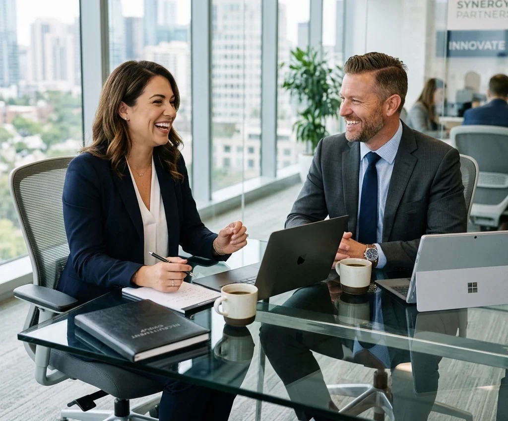 Job seeker in an international office